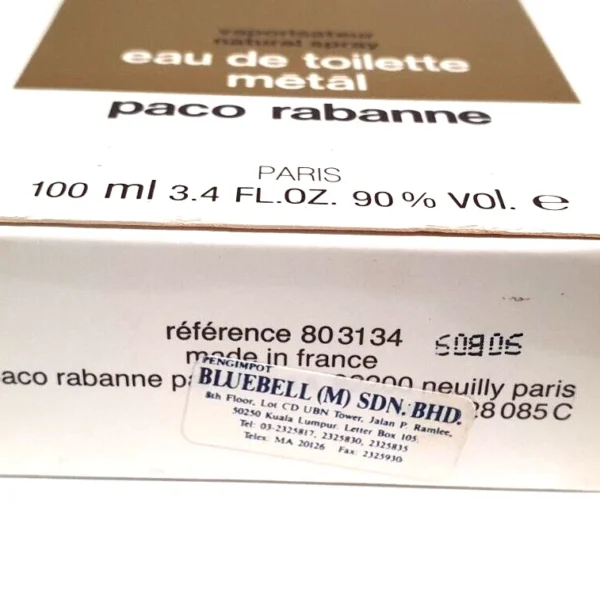 vintage paco rabanne metal edt spray 100ml tested discontinued